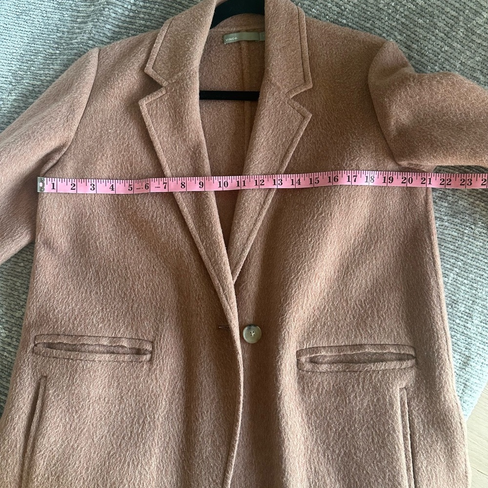 Vince Brushed Wool Long Coat in Vintage Rose - Picture 7 of 16